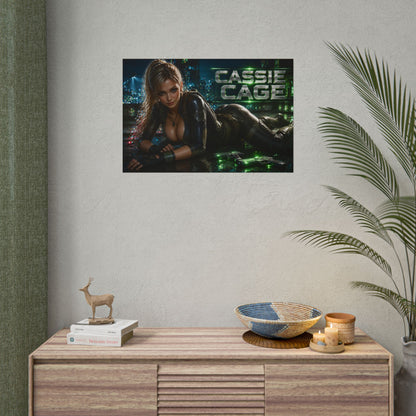Game Room Decor Cassie Cage Mortal Kombat Poster Character Wall Art Gamer Gift