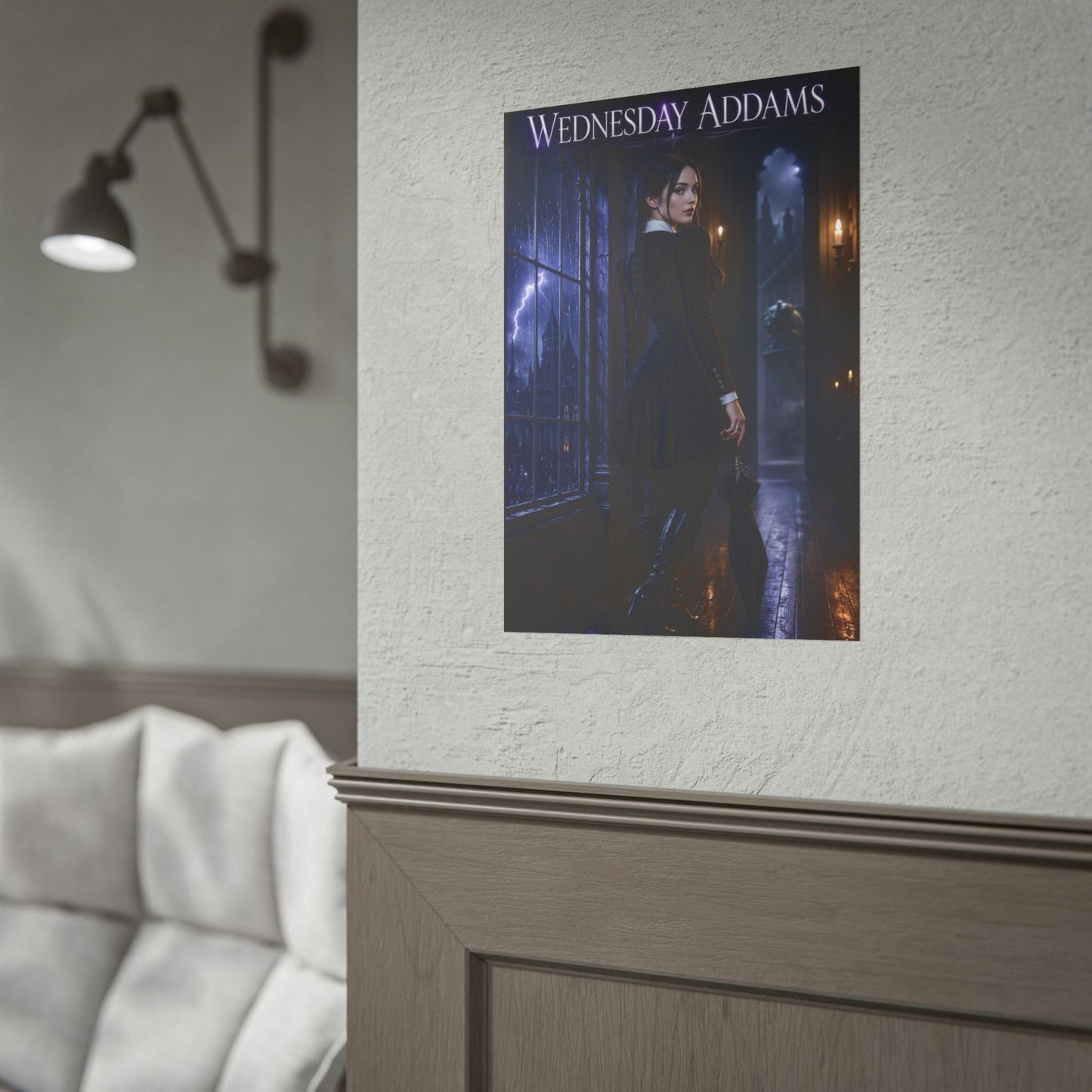 Wednesday Addams Poster, Netflix Wall Art, Gothic Print, Room Decor