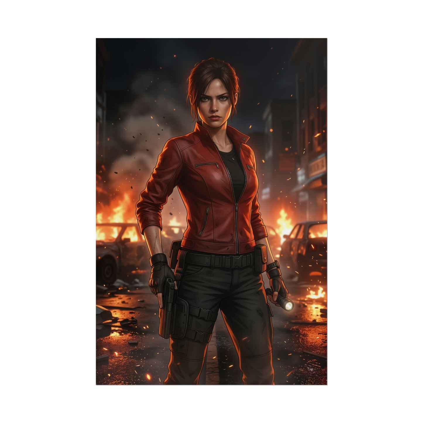 Claire Redfield Resident Evil Poster Survival Horror Woman Wall Art Action Character Print Gaming Room Decor Gift