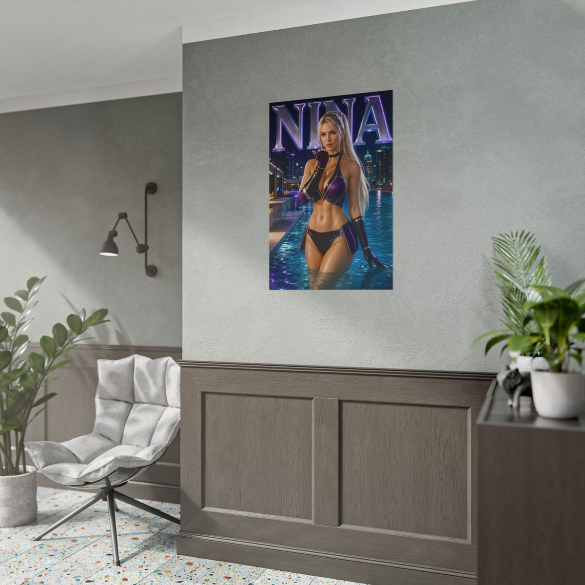 Nina Williams Character Poster Tekken Gamer Gift Gaming Setup Wall Decor Print