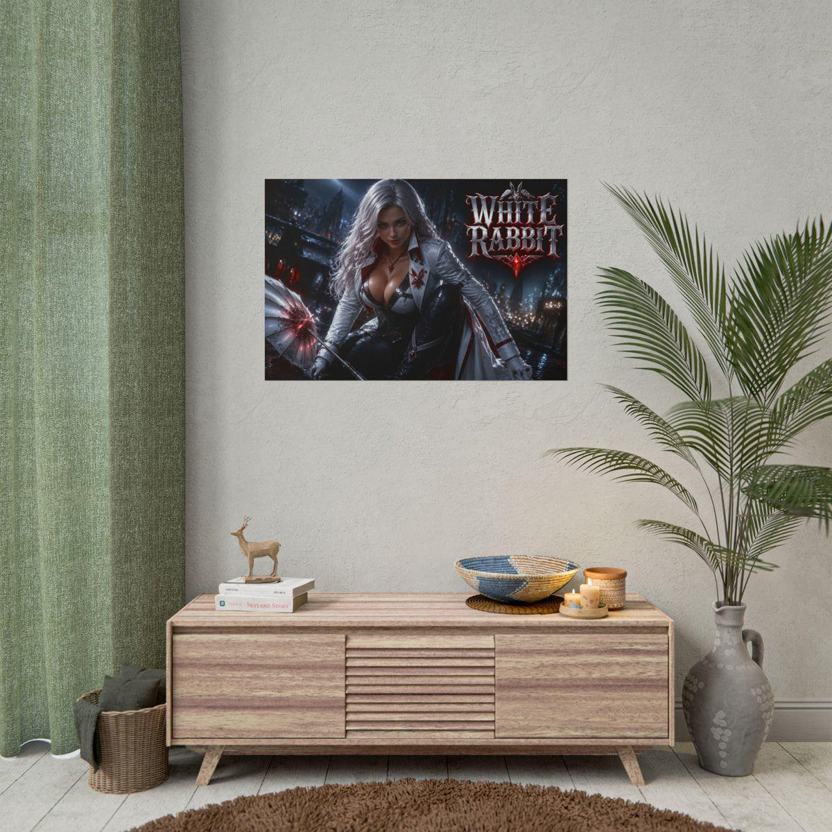 White Rabbit Comic Poster Character Wall Art Collector Room Decor Art Print
