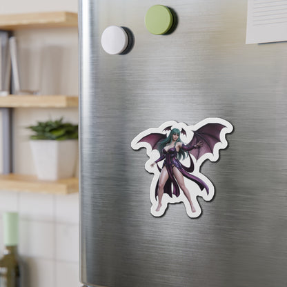 Morrigan Aensland Magnet – Darkstalkers Anime Heroine Fridge Magnet — die-cut vinyl fridge magnet showing Morrigan Aensland anime artwork
