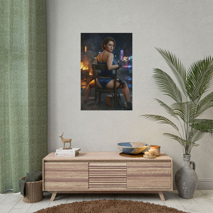 Jill Valentine Poster Resident Evil Wall Art Print Gaming Room Decor