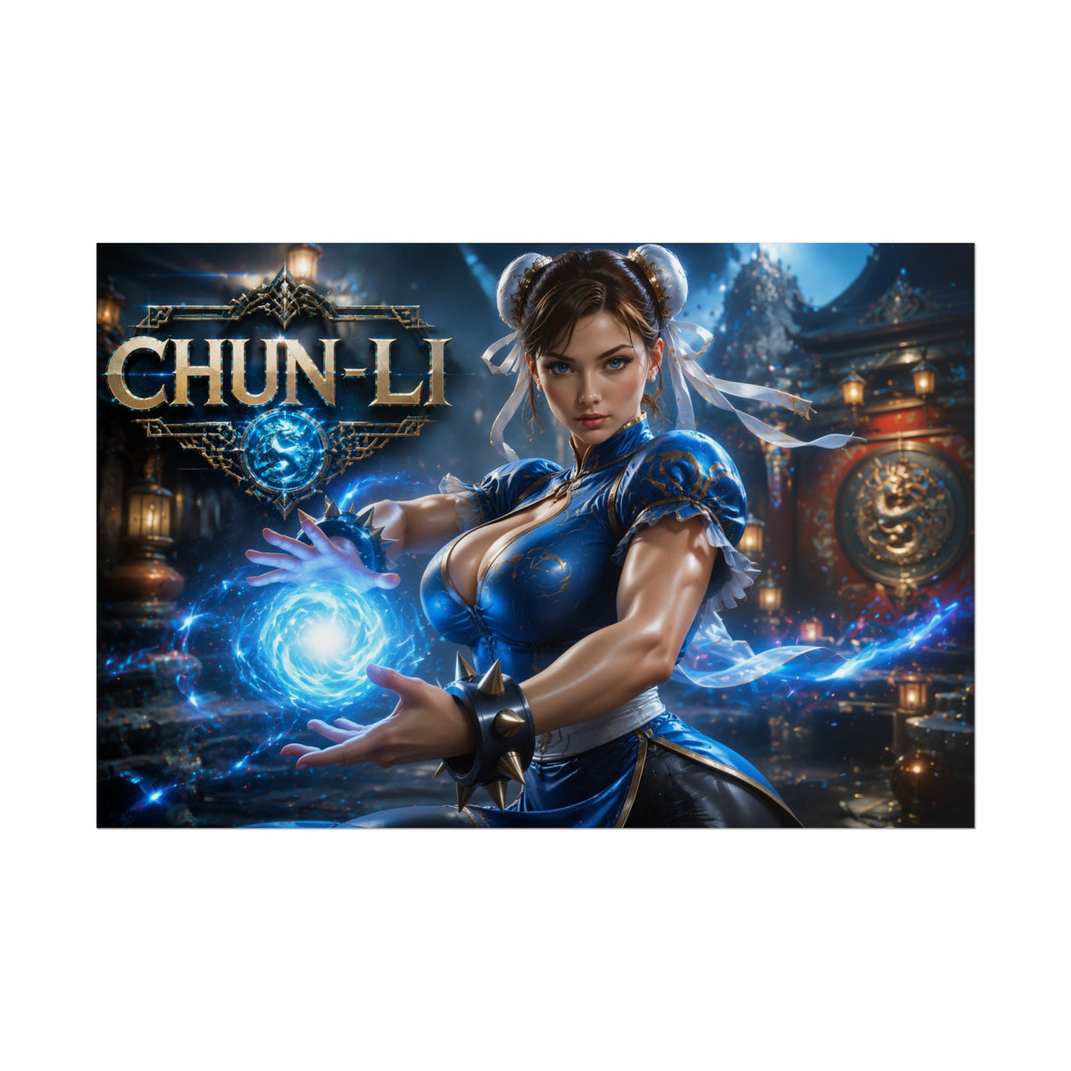 Chun Li Gaming Poster Wall Art Gamer Room Decor Collectible Print