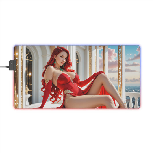 Jessica Rabbit Schreibtischunterlage – LED RGB-Pad, stylisches Waifu-Anime-Girl-Setup