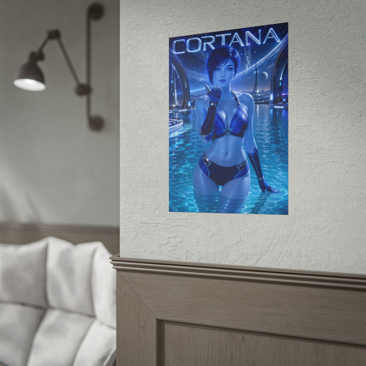 Gaming Wall Art Cortana Halo Poster Bedroom Game Room Decor Art Print