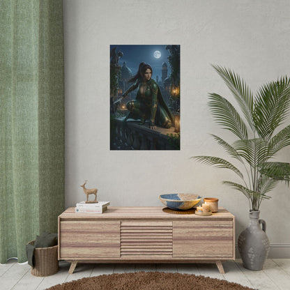 Talia al Ghul Poster, DC Comics Art Print – Assassin Wall Art displayed in stylish gamer room decor