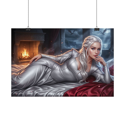 Daenerys Targaryen Poster, Fantasy Wall Art, Elegant Room Decor