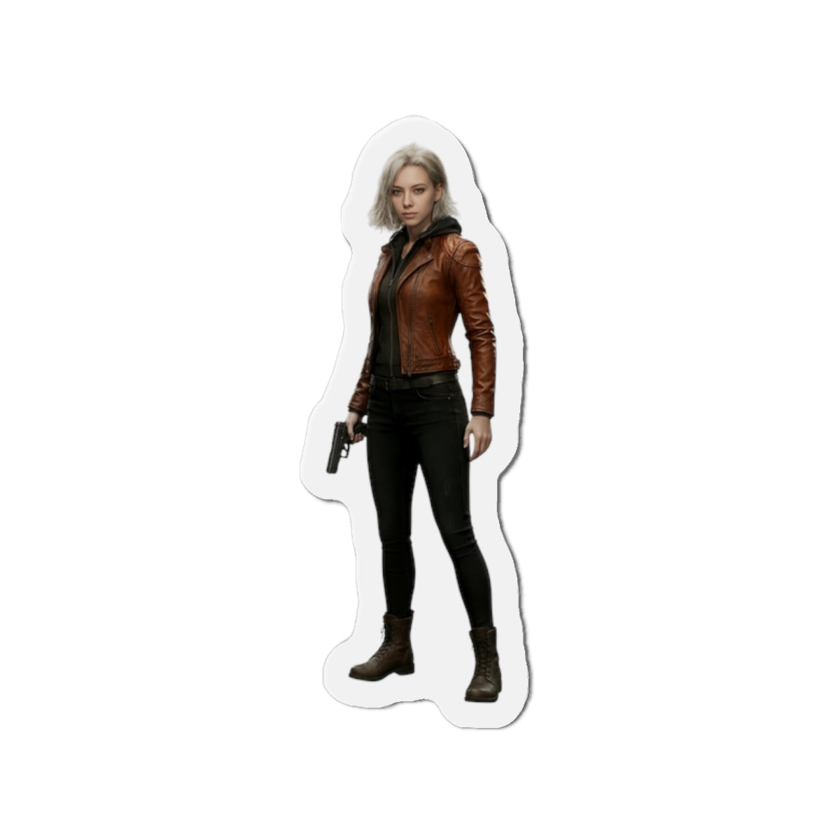 Grace Ashcroft Magnet, Resident Evil Fridge Magnet - anime-style Grace Ashcroft character vinyl magnet for horror game decor and gamer gift
