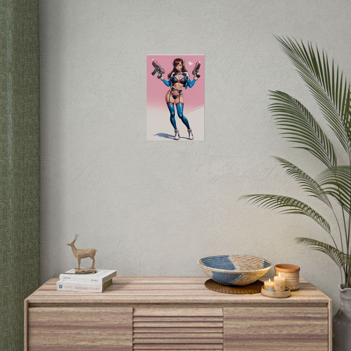 D.Va-Poster, Overwatch-Anime-Girl-Kunstdruck, Wanddeko fürs Gamerzimmer