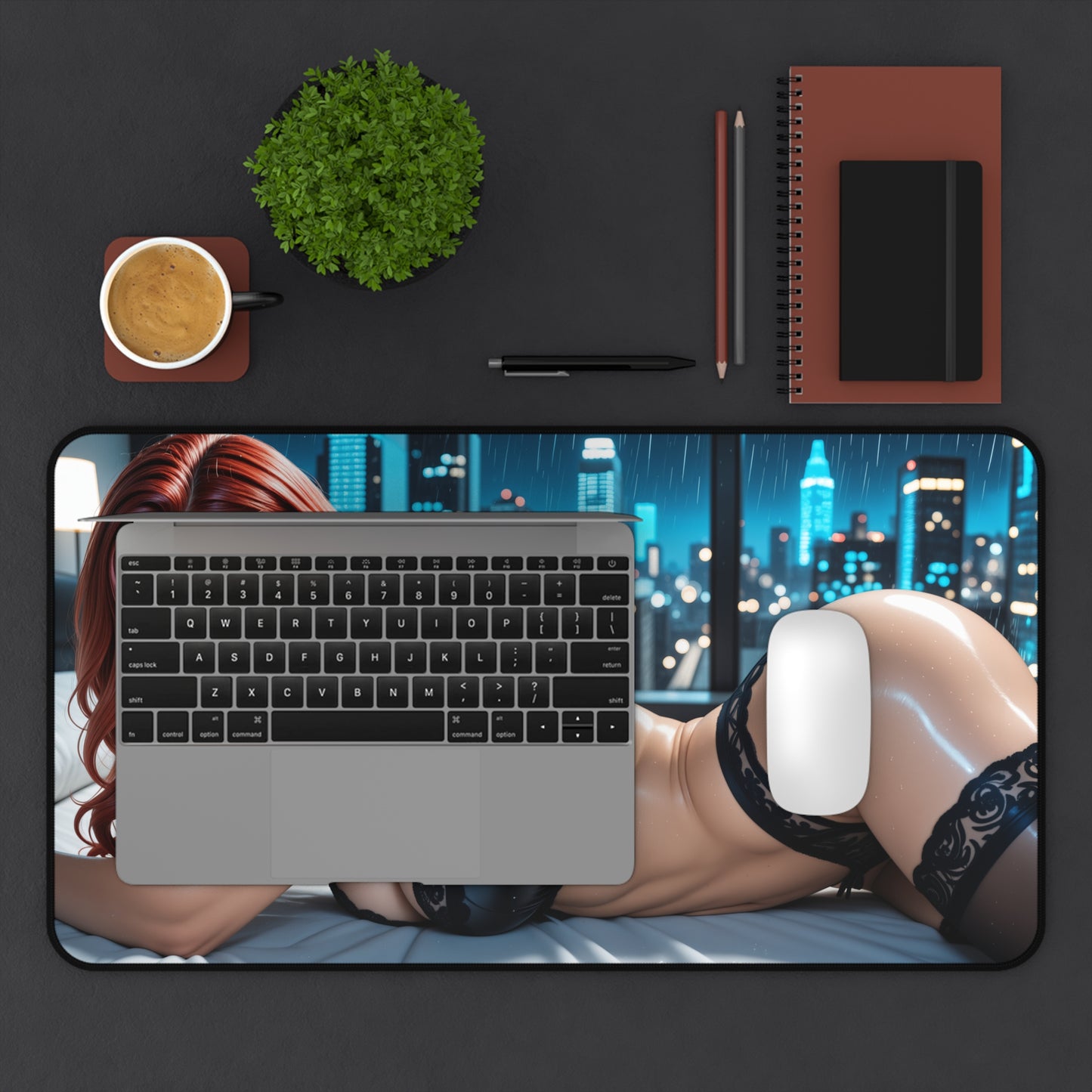 Black Widow Gaming Mouse Pad, Superhero Desk Mat, Marvel Heroine Gaming Setup