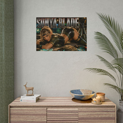 Sonya Blade Character Poster Mortal Kombat Gamer Room Wall Art Collectible Decor