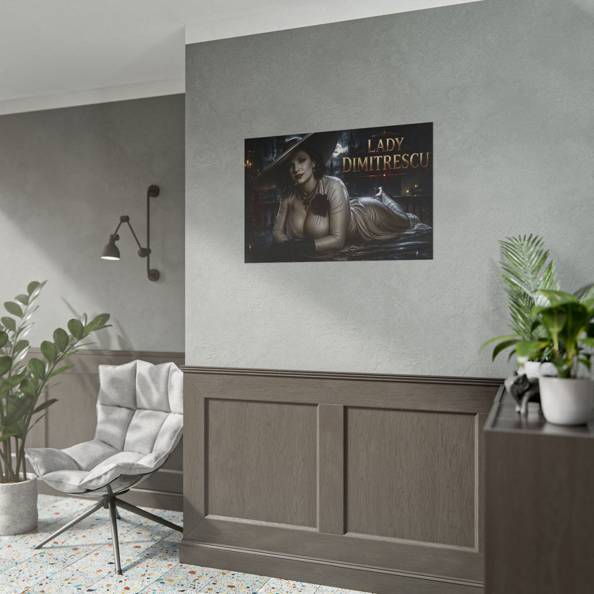 Lady Dimitrescu Character Poster Gaming Setup Wall Decor Collector Print