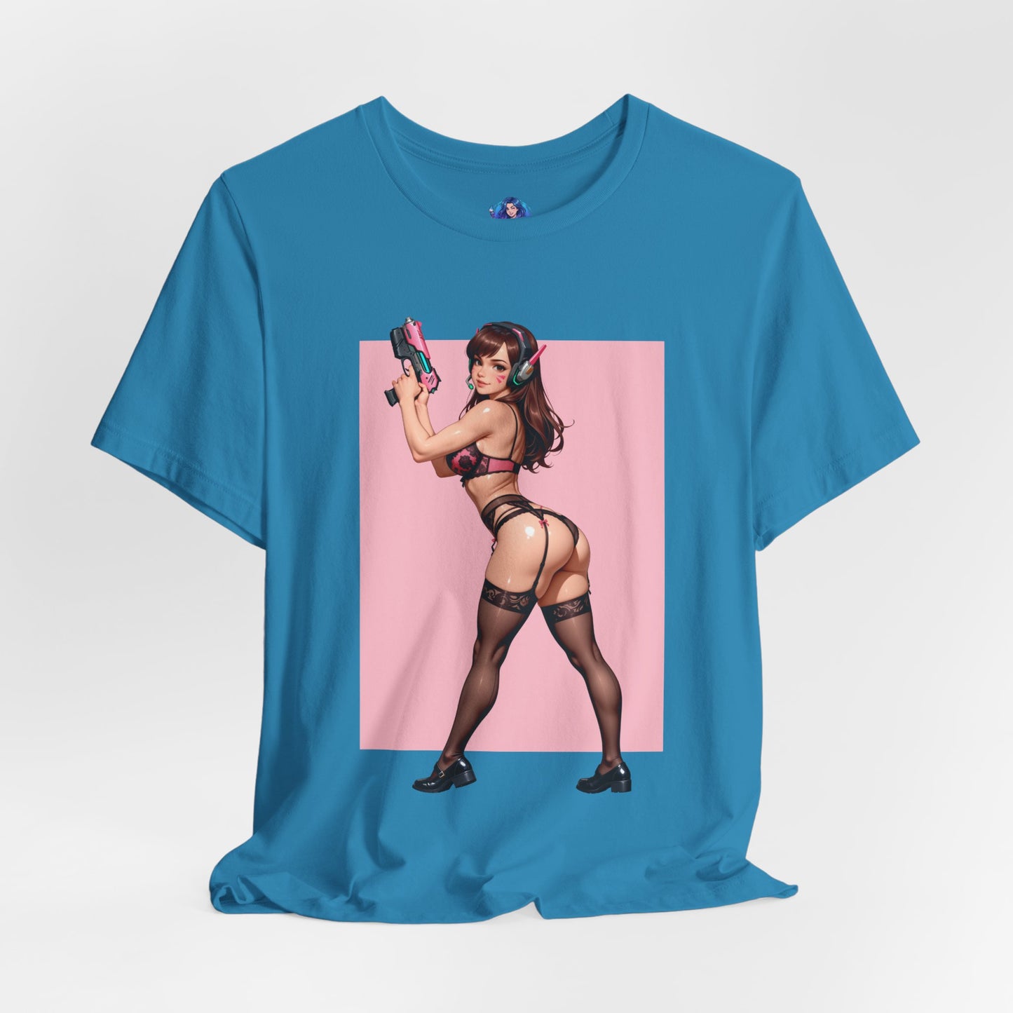 D.Va-Shirt | Overwatch-Waifu-T-Shirt für Gaming-Fans | Neonfarbenes Gamer-Girl-Grafik-T-Shirt