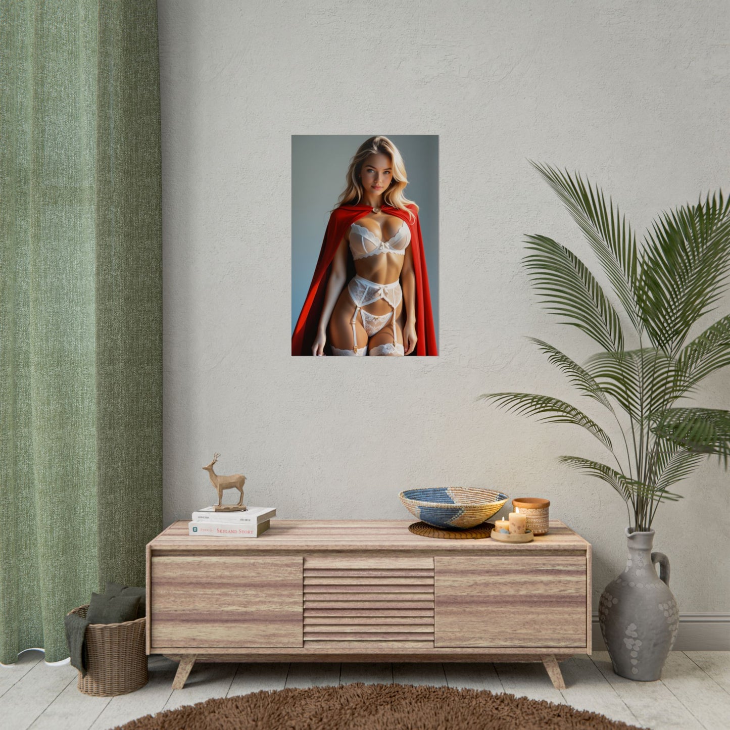 Supergirl-Poster, Kunstdruck eines blonden Anime-Mädchens, Wanddeko mit Waifu-Heldin