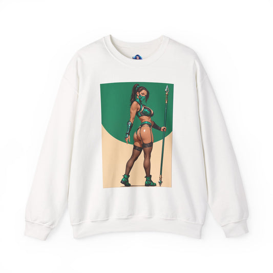 Jade Mortal Kombat Sweatshirt, Rundhalsausschnitt für Kampfspiele, Gaming-Bekleidung für Fans