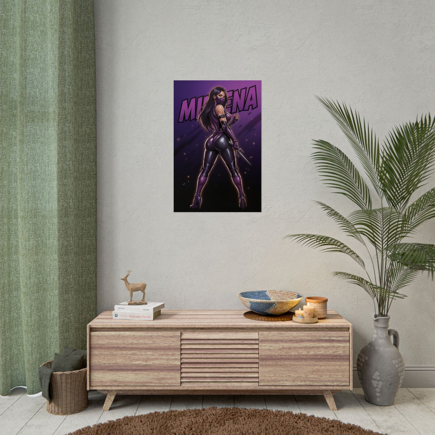 Mileena Art Print, Mortal Kombat Poster, Fighting Game Girl Wall Art, Combat Character Decor, Gamer Gift Idea