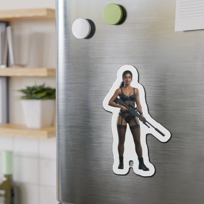 Quiet Magnet – Metal Gear Solid V Fridge Magnet, Game Character Decor die-cut vinyl fridge magnet showing Quiet holding a rifle in anime-style artwork