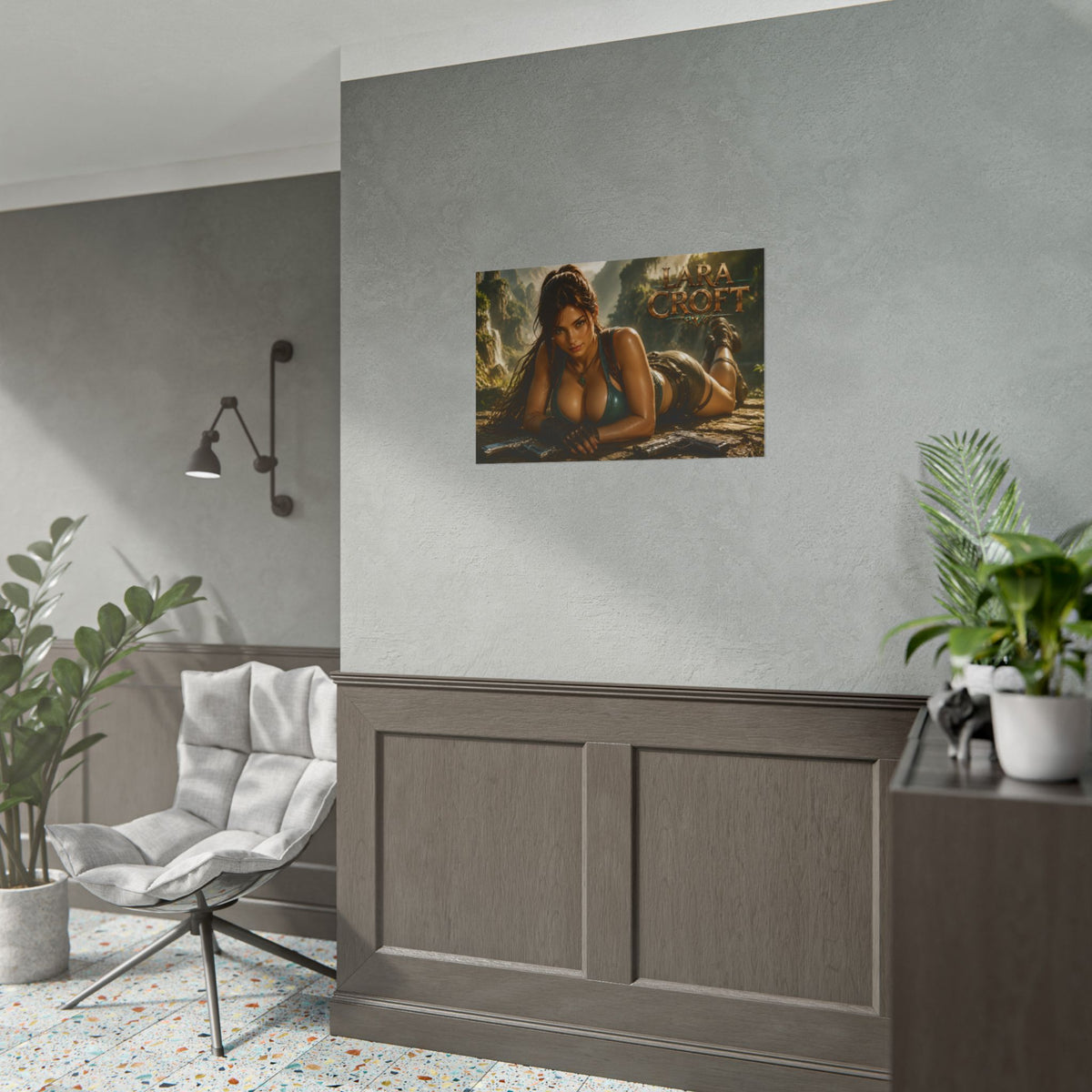 Lara Croft Character Wall Art Tomb Raider Gaming Poster Office Room Decor Gift