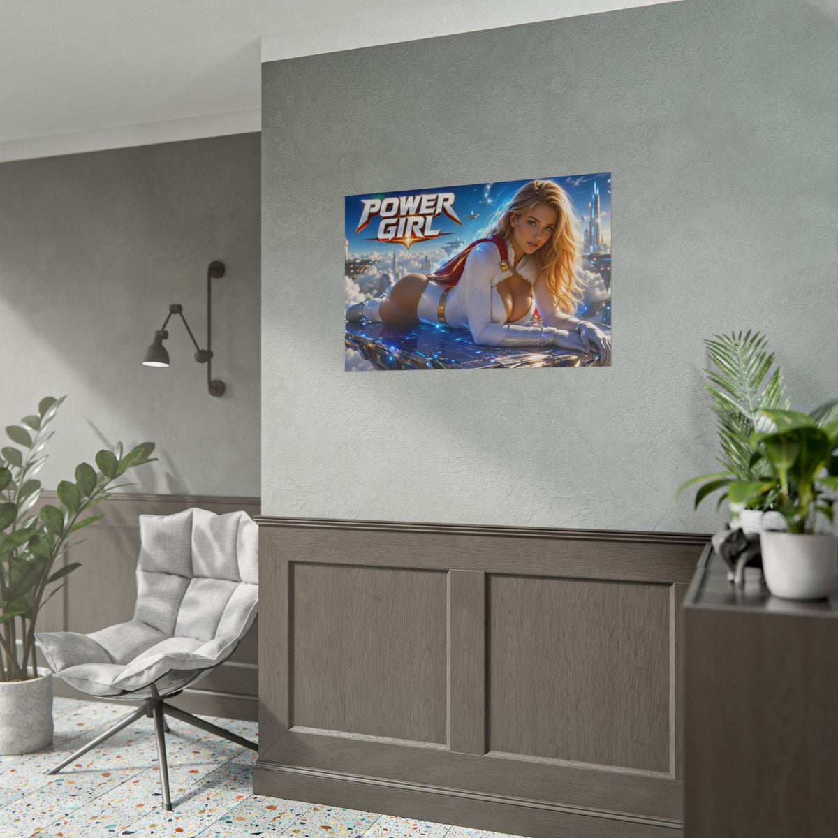 Power Girl Comic Poster Character Wall Art Collector Room Decor Art Print