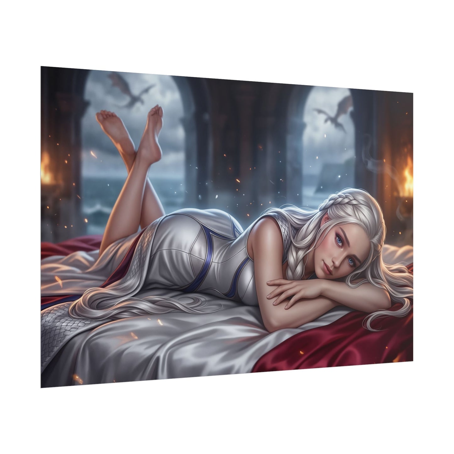 Daenerys Targaryen Poster, Fantasy Art Print, Room Decor Poster