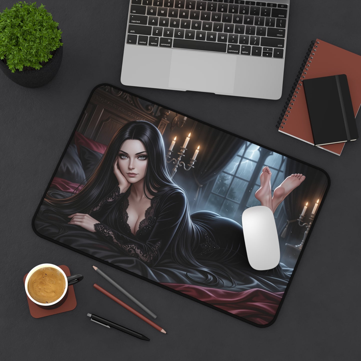 The Addams Family Mouse Pad, Morticia Desk Mat, XXL Pad