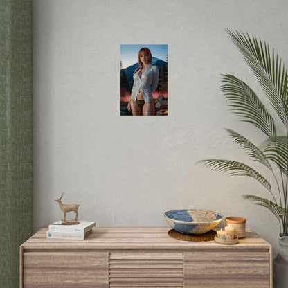 Makima Poster, Chainsaw Anime Girl Art Print, Waifu Devil Hunter Wall Decor