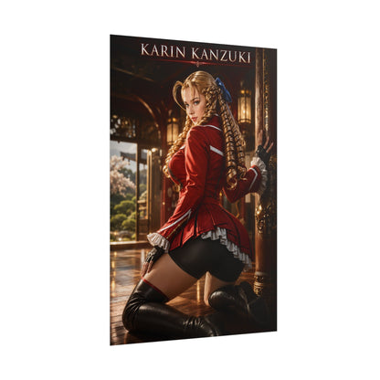 Karin Kanzuki Poster, Street Fighter Wall Art, Gaming Print, Pin Up Decor