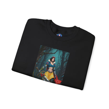 Cyber Snow White Sweatshirt, Futuristic Fairy Tale Crewneck, Stylish Gaming Streetwear for Fans