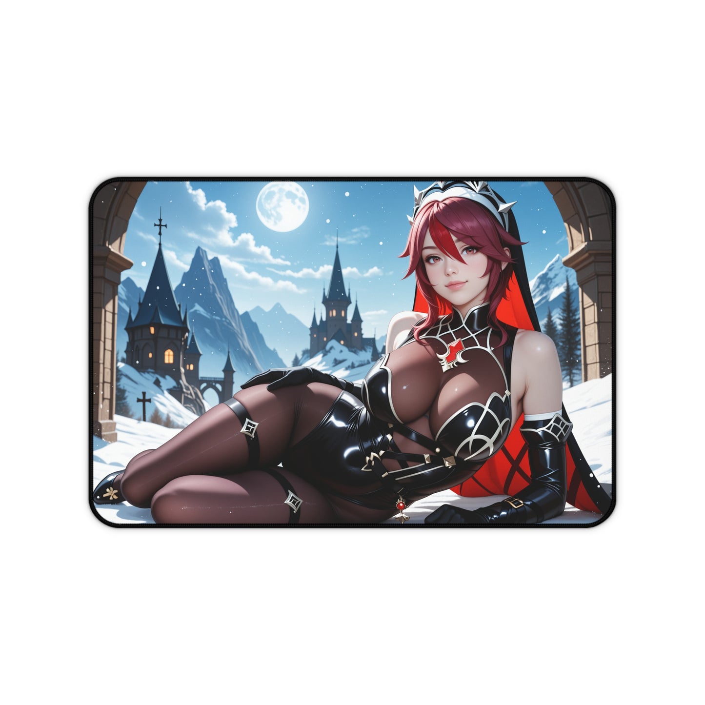 Килимок для столу Rosaria, килимок для миші Genshin Impact Heroine, налаштування ігрового столу в стилі готичного аніме