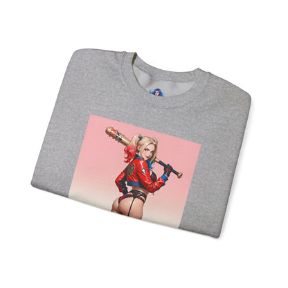 Толстовка Харлі Квінн, світшот із круглим вирізом із лиходієм DC, затишний одяг із коміксів для щоденного носіння