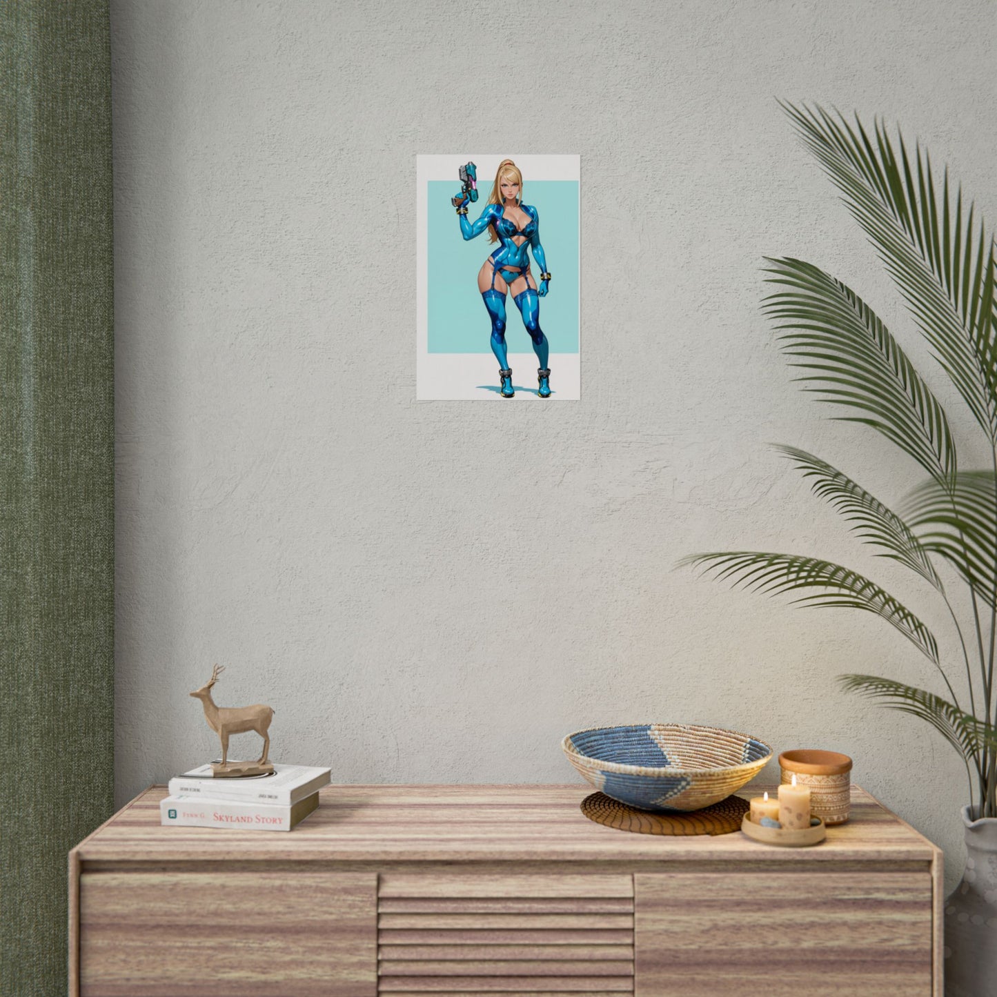 Samus Aran Wandbild, Poster einer futuristischen Heldin, Anime-Mädchen-Dekoration