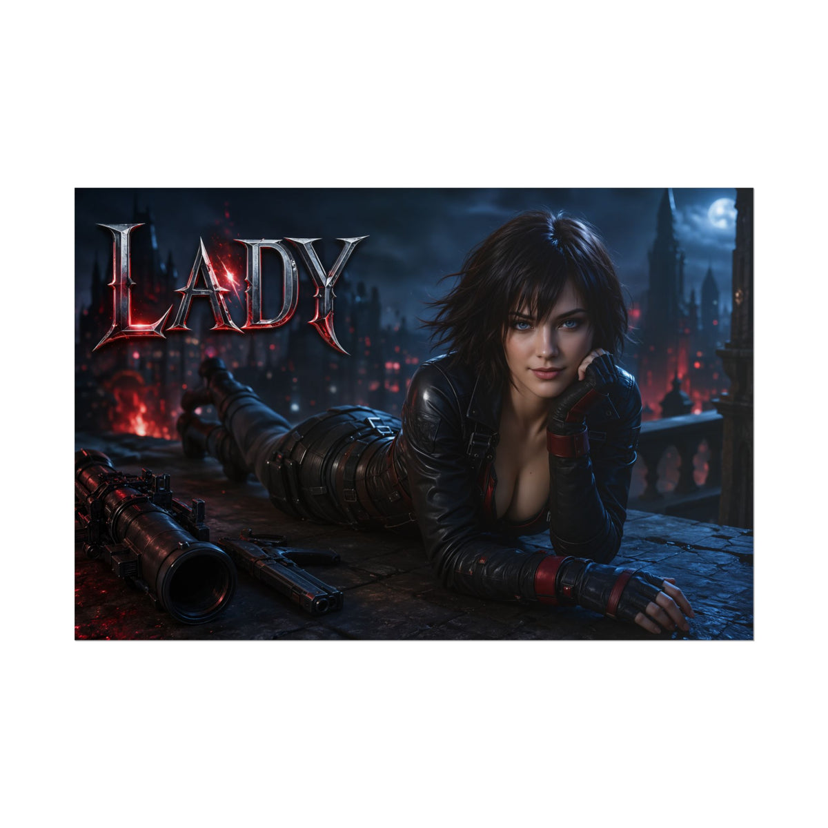 Lady Character Poster Devil May Cry Gaming Setup Wall Decor Collector Print
