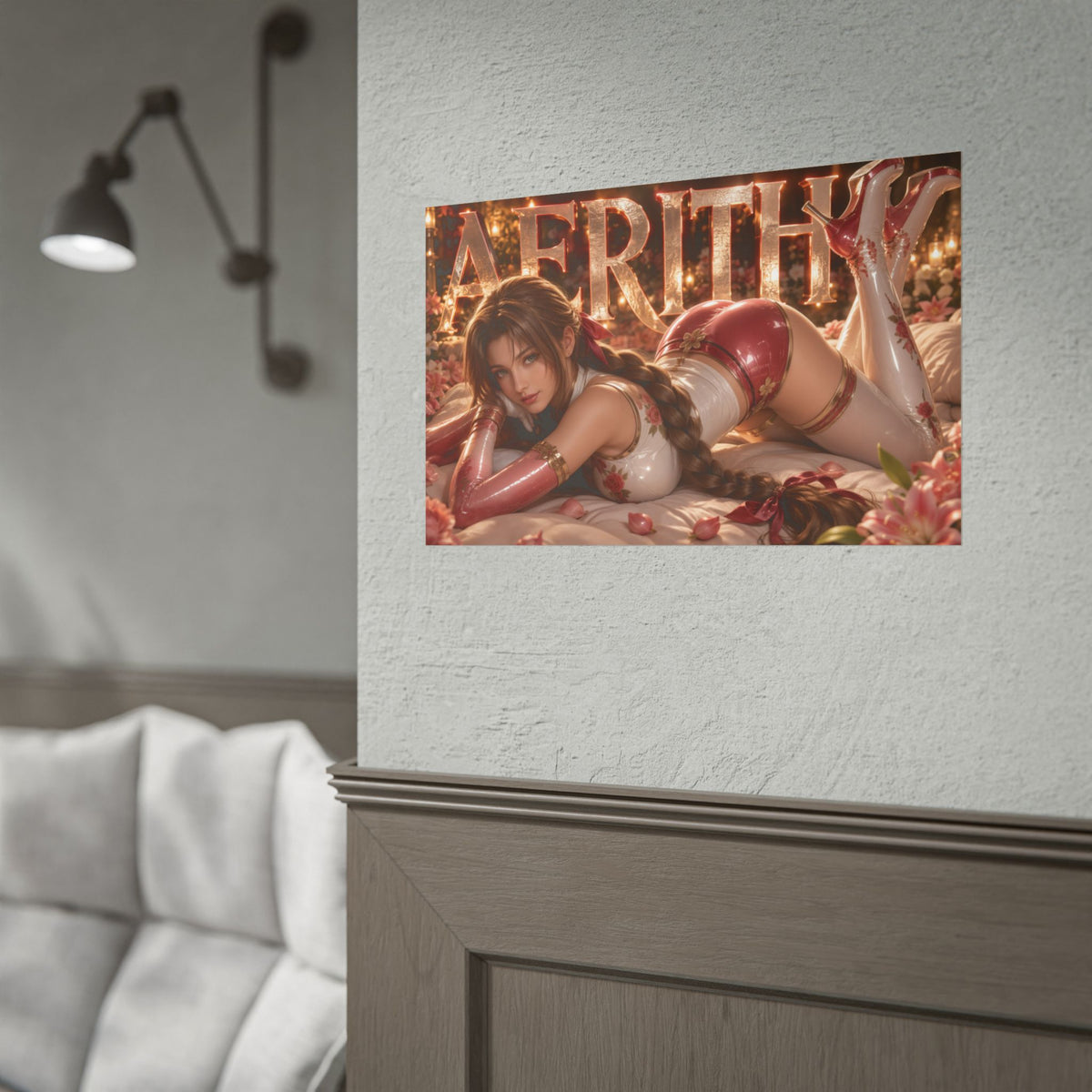 Gaming Wall Art Aerith Gainsborough Poster Game Room Decor Gamer Gift Print