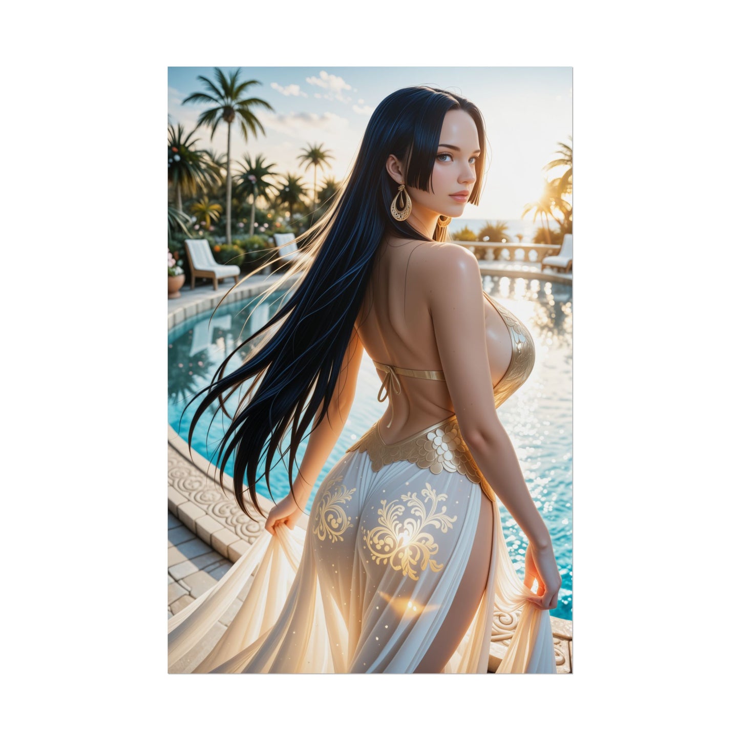 Плакат Боа Хенкок, художній принт дівчини з аніме One Piece, декор стін піратом Вайфу