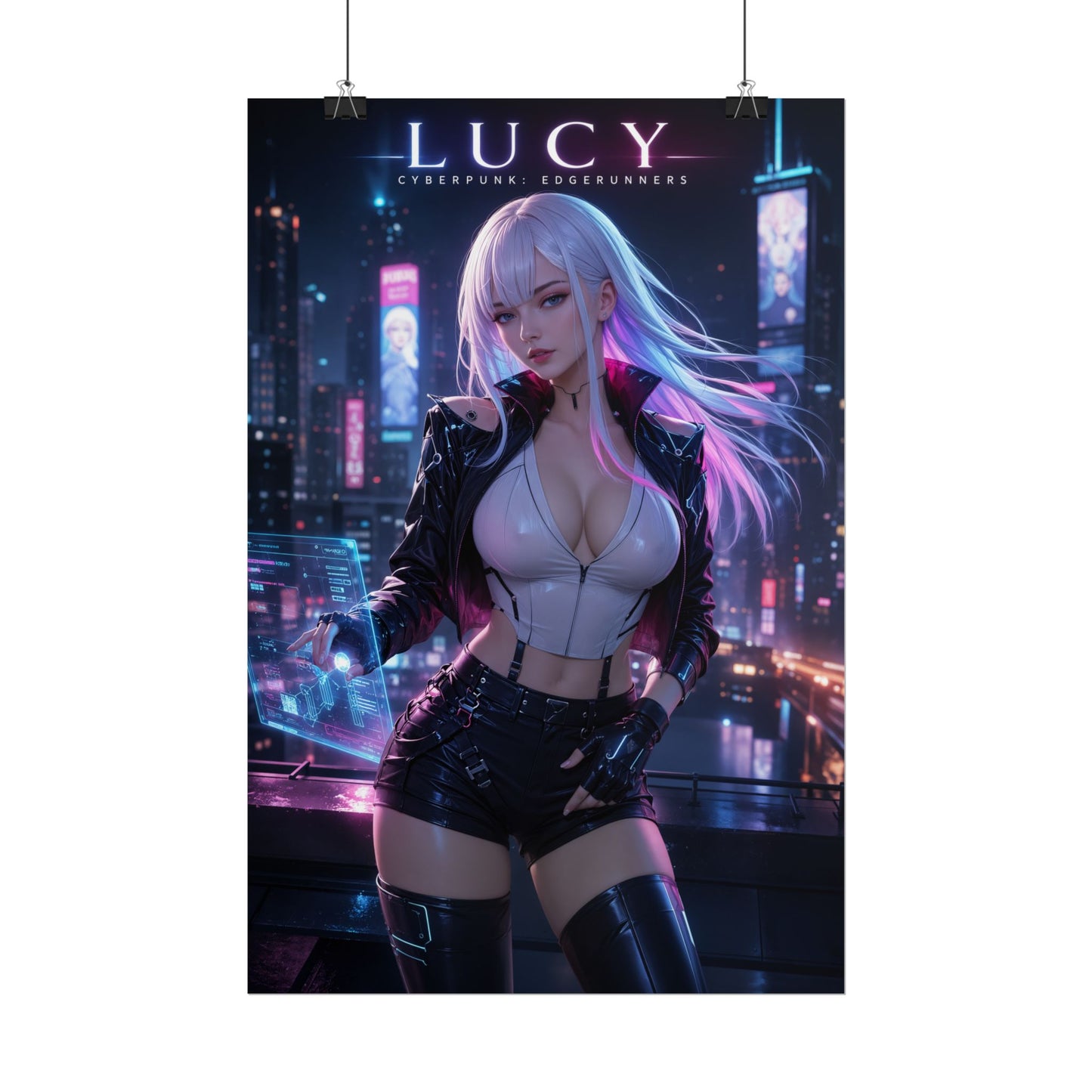 Lucy Cyberpunk Poster, Anime Wall Art, Sci Fi Print, Bedroom Decor
