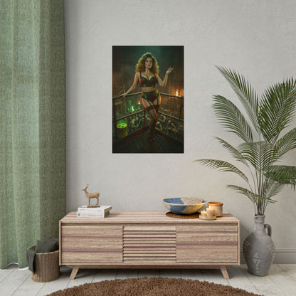 Fallout Throne Woman Poster / Fallout Throne Wall Art / Fallout Throne Art Print / Fallout Poster - commanding woman on a throne overseeing a post-apocalyptic domain