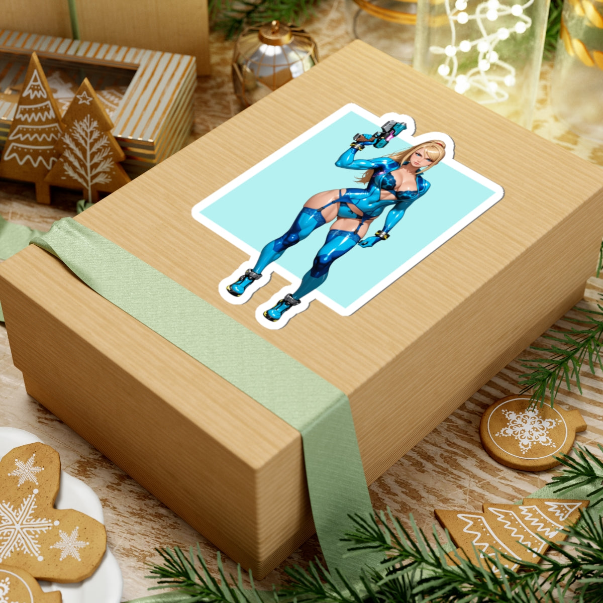 Наклейка Самус Аран – футуристична вінілова наклейка для ноутбуків, журналів та аксесуарів