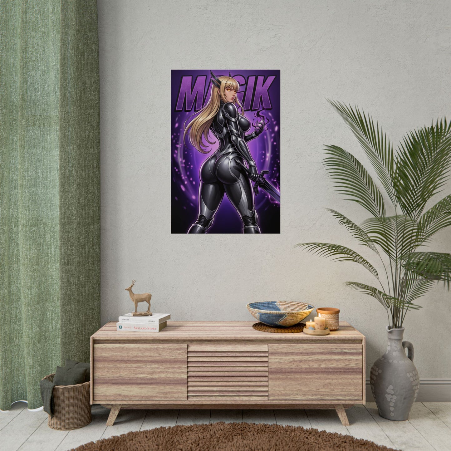 Magik X-Men Poster, Marvel Wandkunstdruck, Mutantische Zauberin Mädchen Deko, Comicfigur Wandkunst, Geschenk
