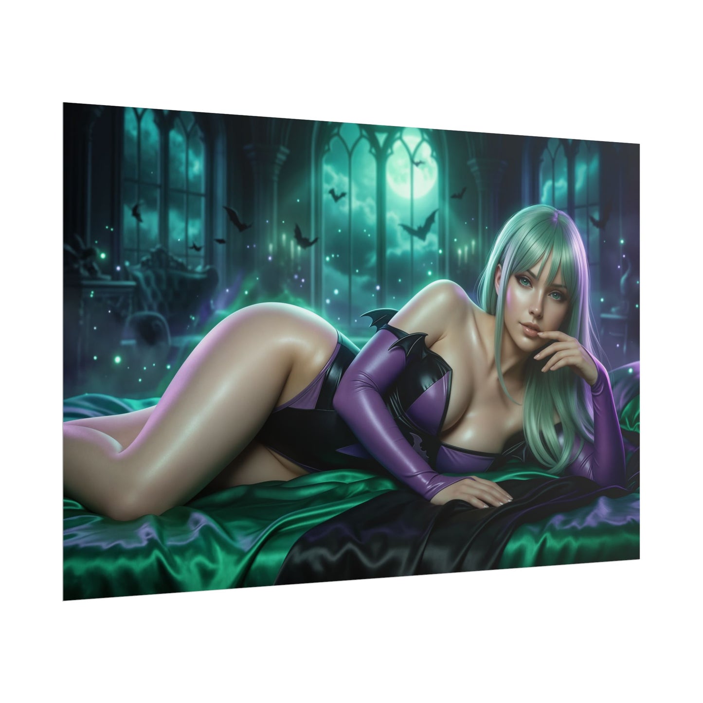 Morrigan Aensland Poster, Anime Wall Art, Fantasy Print, Gamer Decor