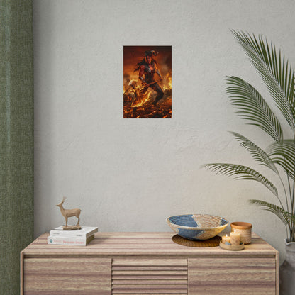 Karlach Baldurs Gate 3 Poster, BG3 Wall Art Print, Fantasy Warrior Girl Decor, RPG Game Wall Art, Gamer Gift