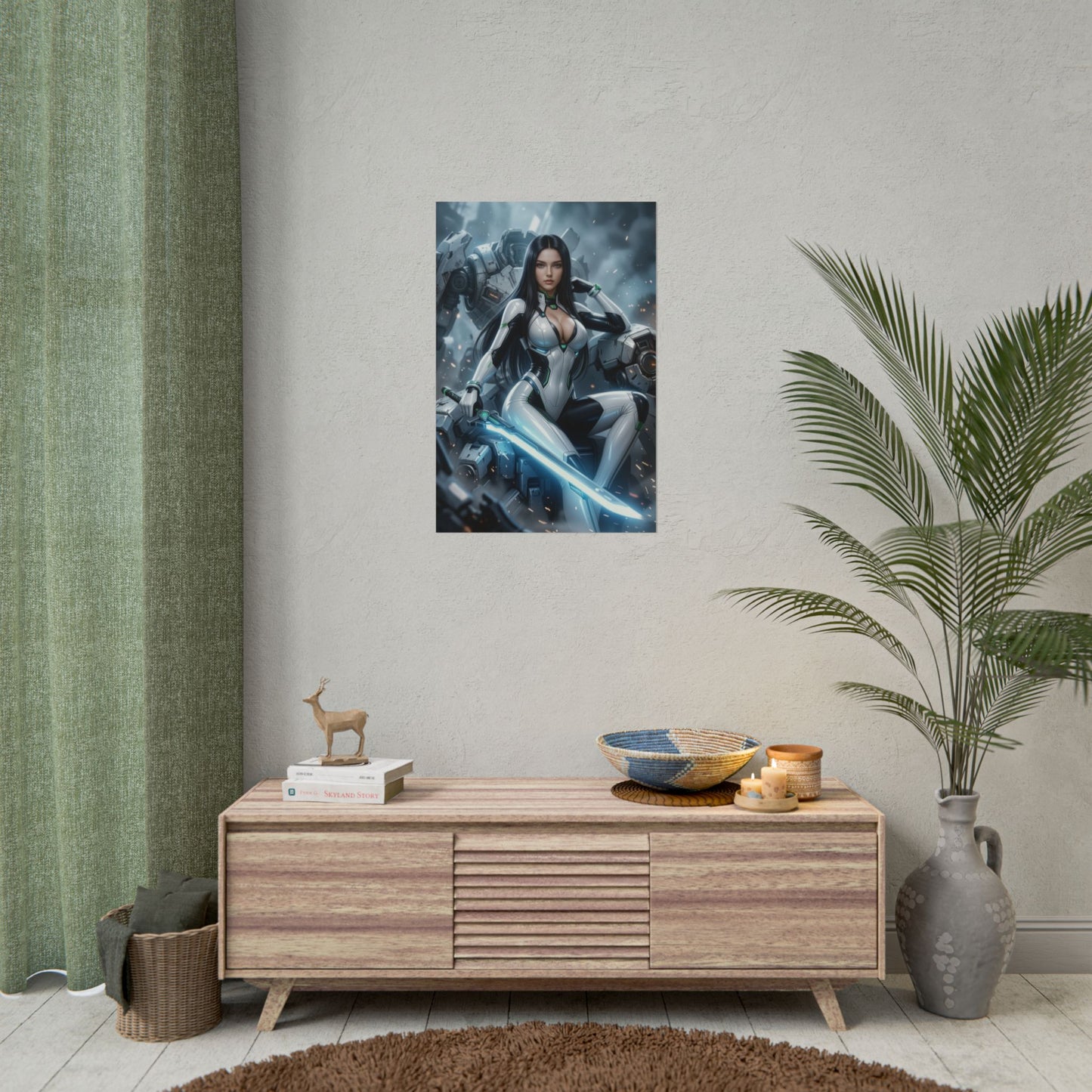 EVE Stellar Blade Poster Print, Sci Fi Girl Wall Art, Action Game Character Decor, Gaming Setup Art, Gamer Gift