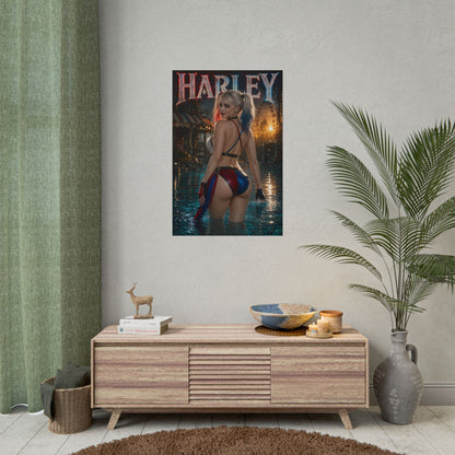 Harley Quinn Character Poster Comic Style Wall Decor Bedroom Collector Gift