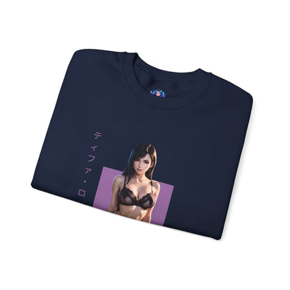 Tifa Lockhart Sweatshirt, FFVII Rundhalsausschnitt, Gemütliche RPG-Gaming-Kleidung für Fans
