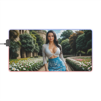 Килимок для столу Boa Hancock – світлодіодний RGB-підсвітлювальний килимок, ігровий комплект із зображенням дівчини з аніме Waifu