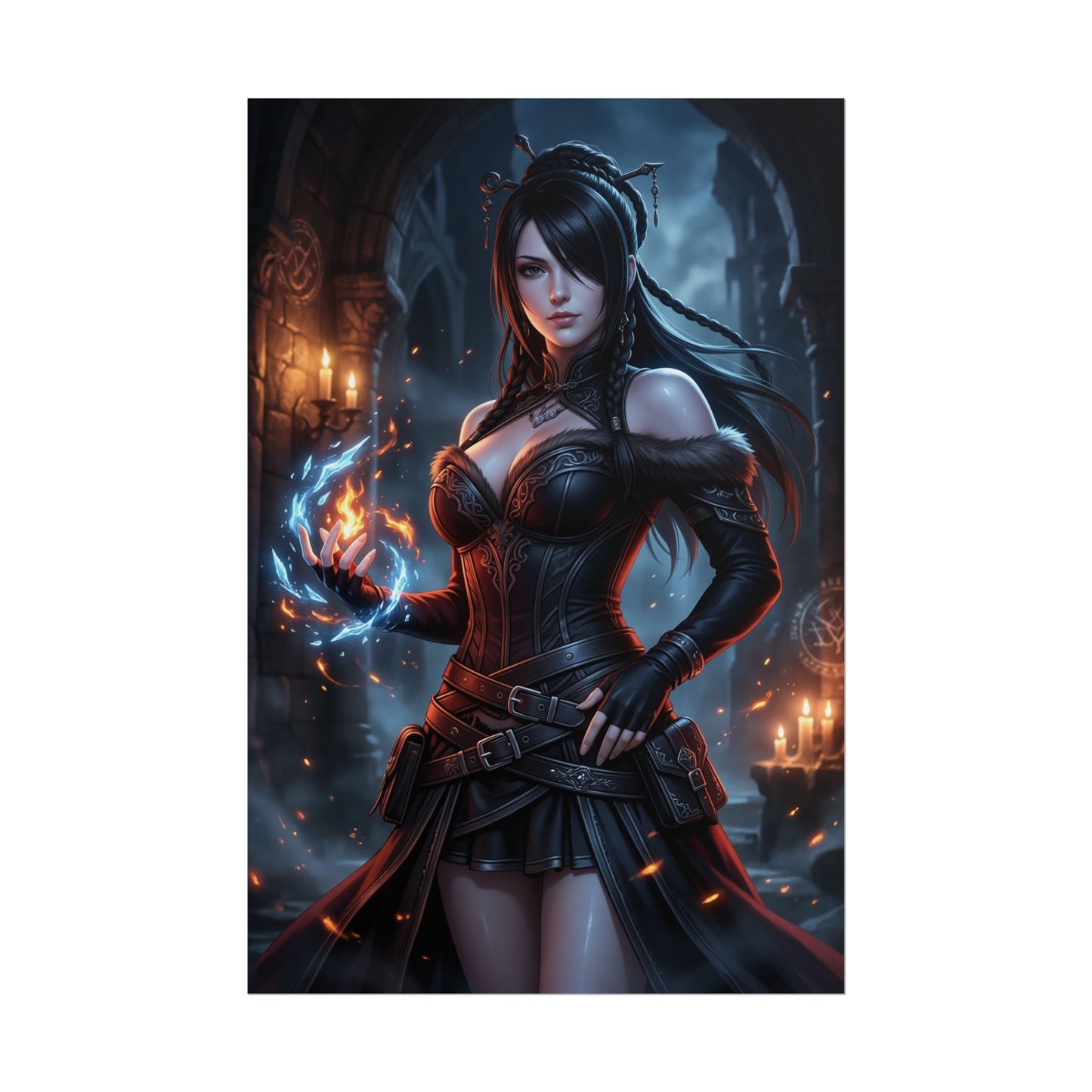 Lulu Final Fantasy X Poster Anime RPG Wall Art Gothic Mage Woman Print Black Hair Girl Gaming Room Decor Gift