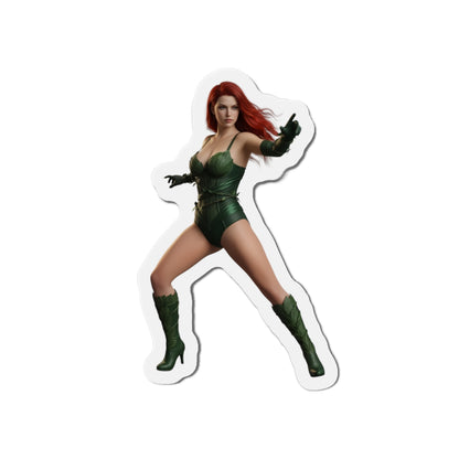 Poison Ivy Magnet – DC Comic Villain Fridge Magnet, Anime Style Decor die-cut vinyl magnet showing Poison Ivy in green costume reaching forward
