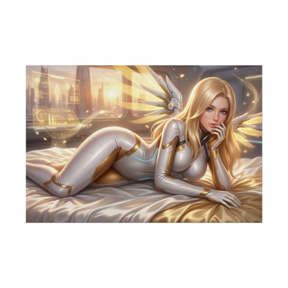 Mercy Overwatch Poster, Gaming Wall Art, Fantasy Print Decor