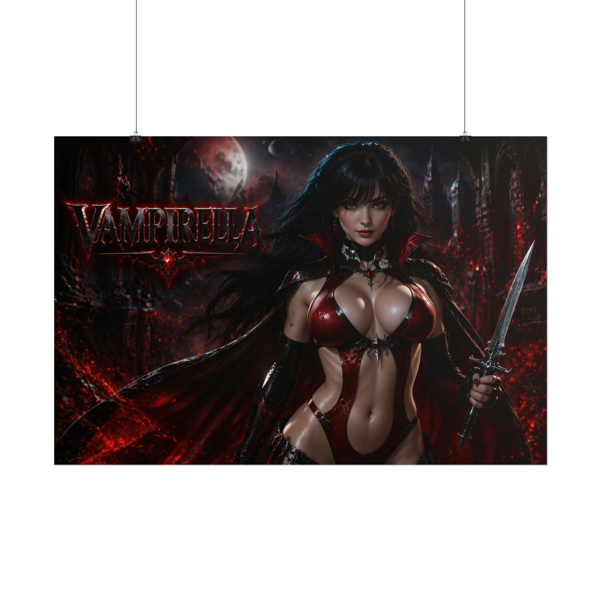 Comic Wall Art Vampirella Poster Heroine Room Decor Collectible Character Print