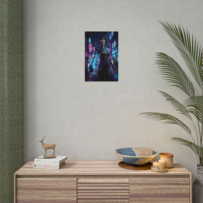 Motoko Kusanagi Poster, Ghost in the Shell Wall Art, Cyberpunk Anime Print, Sci Fi Girl Decor, Gamer Room Art
